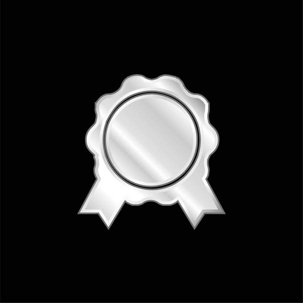 Prêmio emblema prata banhado ícone metálico - Vetor, Imagem