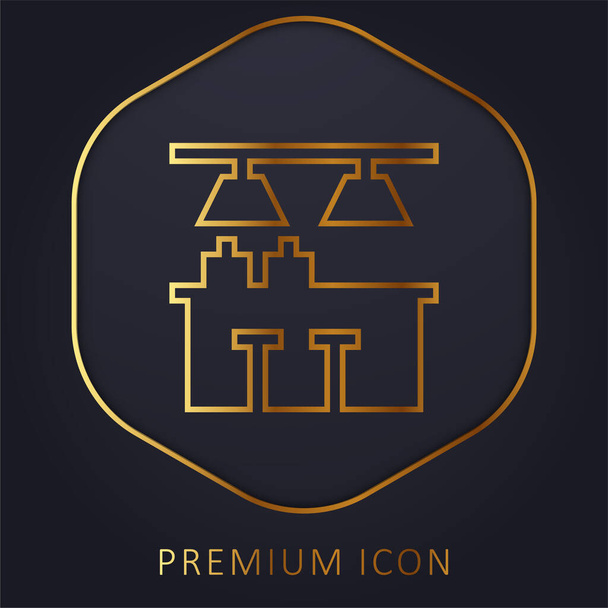 Логотип или иконка золотой линии бара - Вектор,изображение