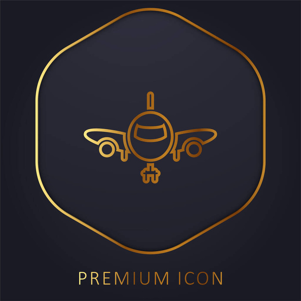 Flugzeug goldene Linie Premium-Logo oder Symbol - Vektor, Bild