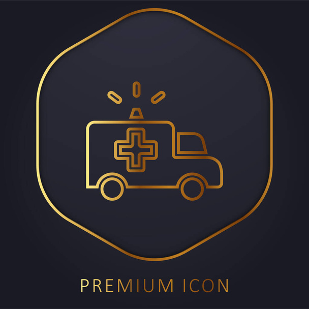 Rettungswagen goldene Linie Premium-Logo oder Symbol - Vektor, Bild