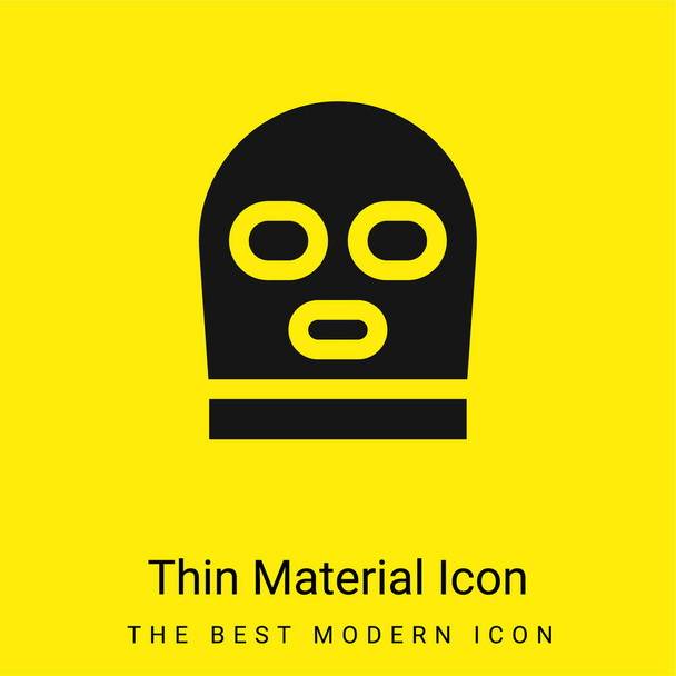 Icono de material amarillo brillante mínimo de pasamontañas - Vector, Imagen