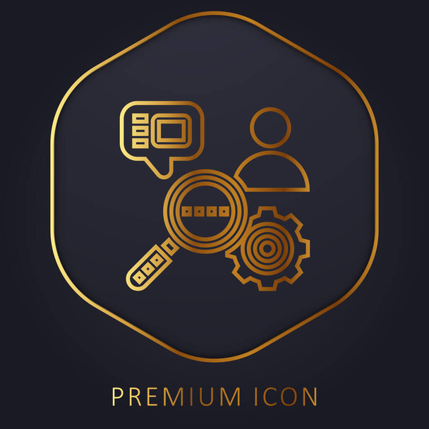 Analiza logo premium lub ikony złotej linii - Wektor, obraz