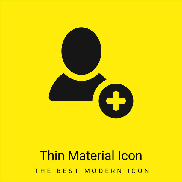 Ajouter l'icône matérielle minimale utilisateur jaune vif - Vecteur, image