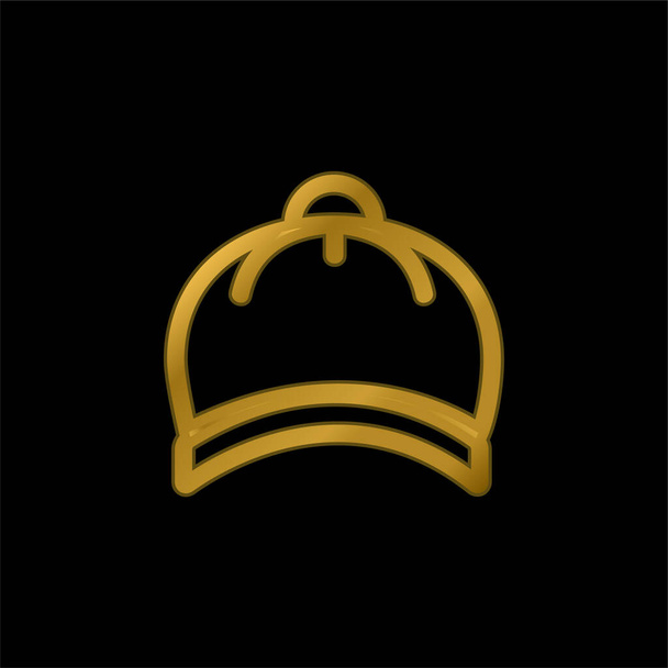 Baby Hat gold plated metalic icon or logo vector - Vector, Image
