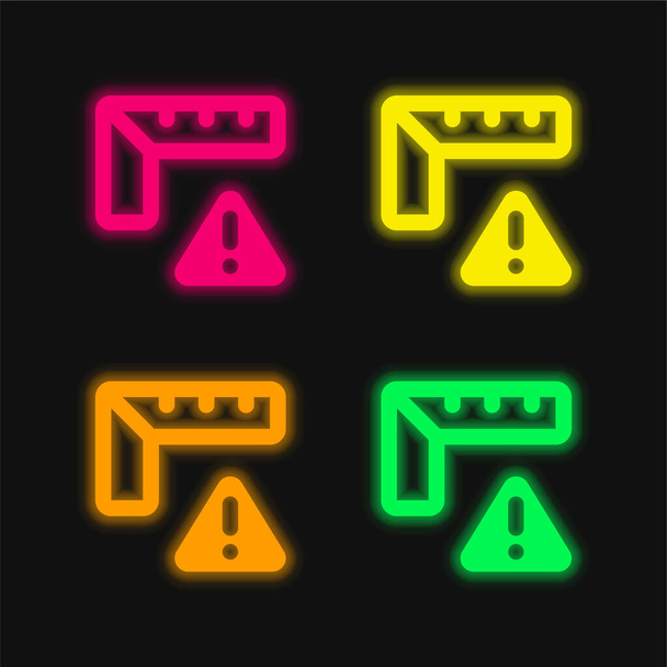 Dört renk parlayan neon vektör simgesini uyar - Vektör, Görsel