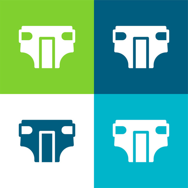 Set di icone minime a quattro colori per pannolini per adulti - Vettoriali, immagini