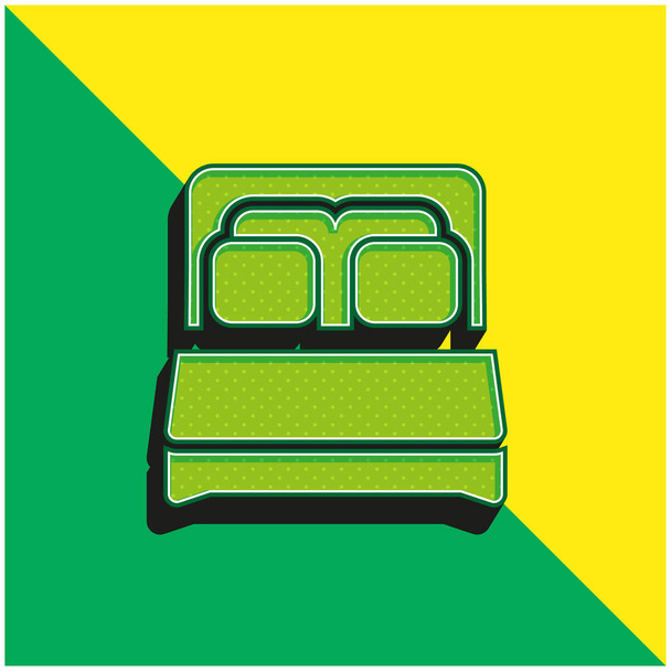 Yatak Yeşil ve Sarı Modern 3D vektör simgesi logosu - Vektör, Görsel