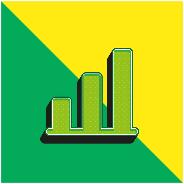 Analízis Zöld és sárga modern 3D vektor ikon logó - Vektor, kép