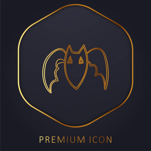 Bat Outline logotipo de la línea de oro premium o icono - Vector, Imagen