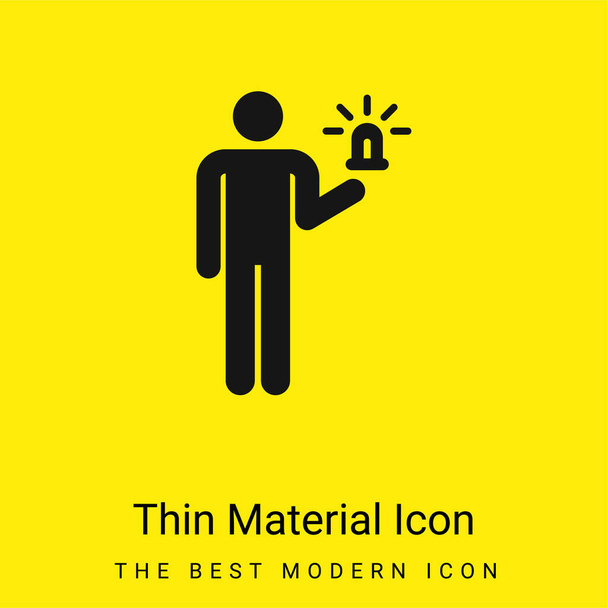 Alarm minimální jasně žlutá ikona materiálu - Vektor, obrázek