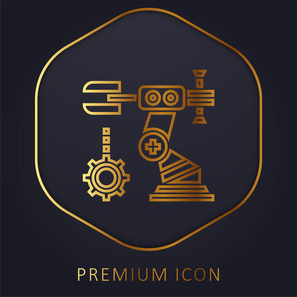 Assembly golden line premium logo or icon - Vector, Image