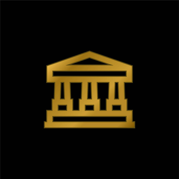 Позолоченная икона банка или вектор логотипа - Вектор,изображение