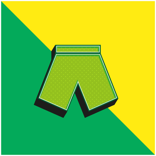 Black Short Green and yellow modern 3d vector icon logo - Vector, Image