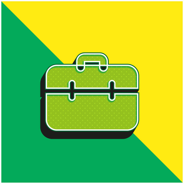 Aktovka Zelená a žlutá moderní 3D vektorové logo ikony - Vektor, obrázek