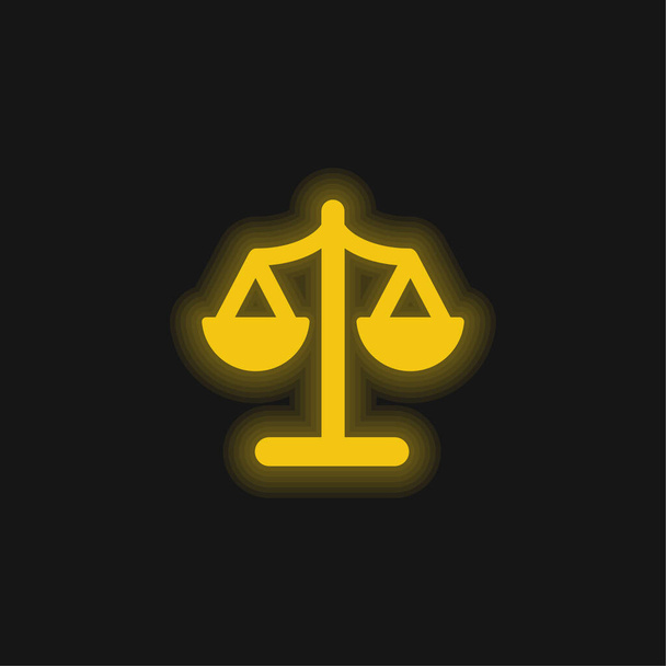 Równowaga żółty świecący neon ikona - Wektor, obraz