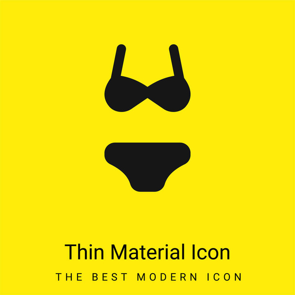 Bikini minimaal helder geel materiaal icoon - Vector, afbeelding