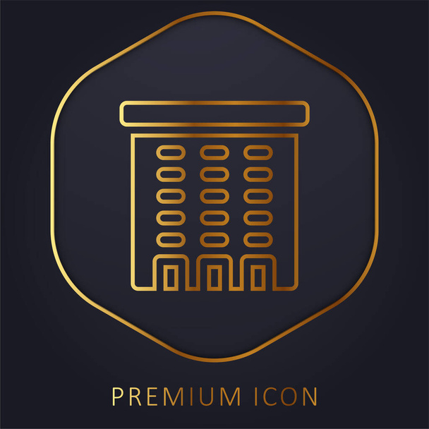 Wohnung goldene Linie Premium-Logo oder Symbol - Vektor, Bild