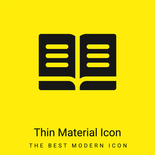 Livre minime icône matériau jaune vif - Vecteur, image