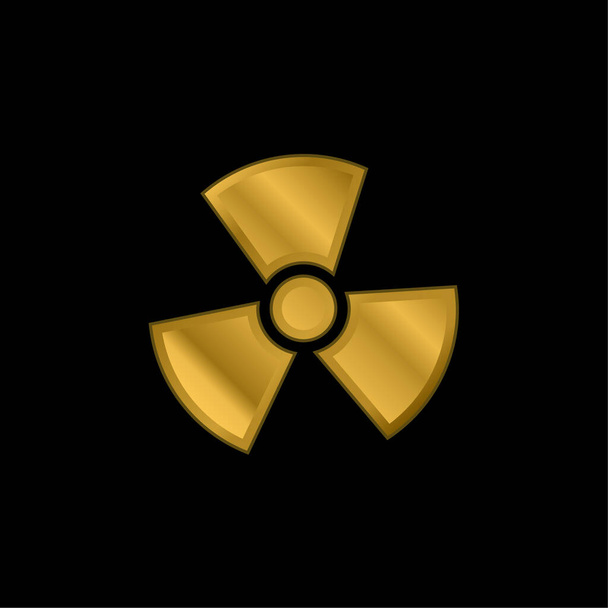 Alert Symbol gold plated metalic icon or logo vector - Vector, Image