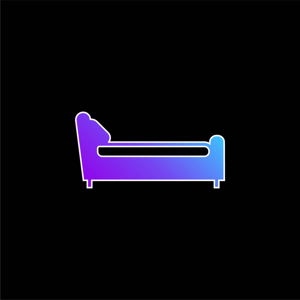 Icona del vettore gradiente blu lato sinistro del letto - Vettoriali, immagini