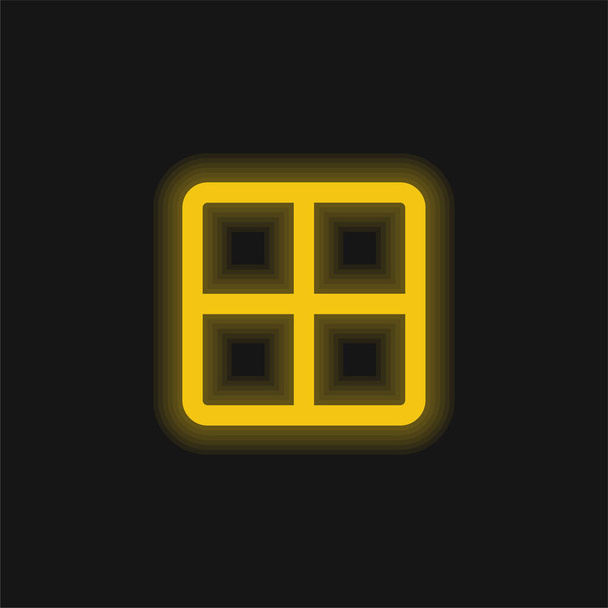 All yellow glowing neon icon - Vector, Image