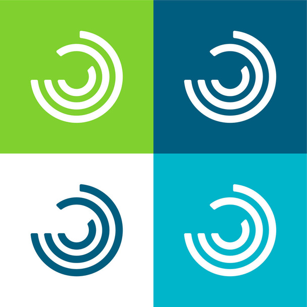 Analyse Ensemble d'icônes minimal plat à quatre couleurs - Vecteur, image