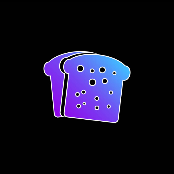 Desayuno pan tostadas azul gradiente vector icono - Vector, imagen