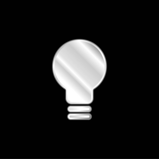 Black Lightbulb silver plated metallic icon - Vector, Image