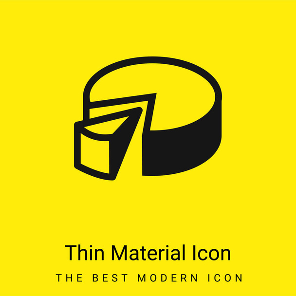 Gráfico de pastel 3d Gráfico mínimo brillante icono de material amarillo - Vector, Imagen