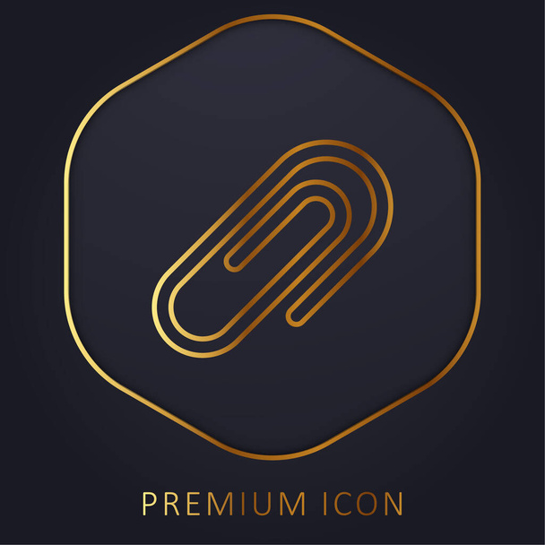Attach golden line premium logo or icon - Vector, Image