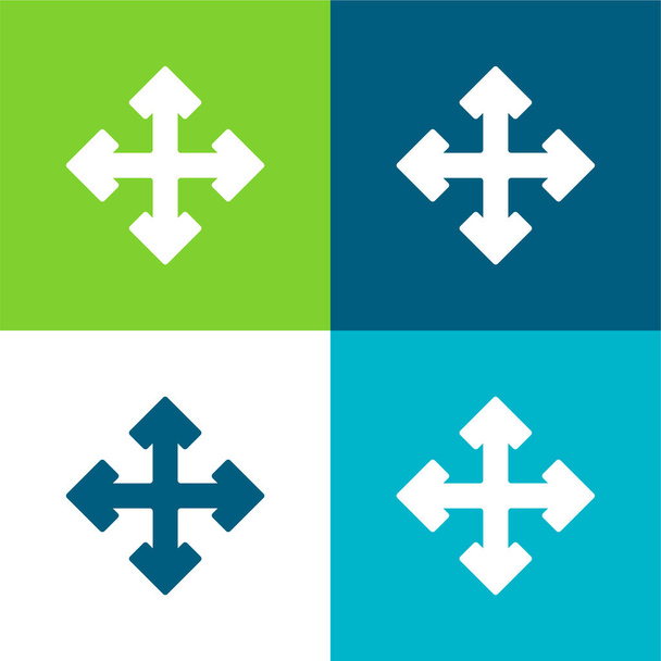 Setas Plano quatro cores conjunto de ícones mínimos - Vetor, Imagem