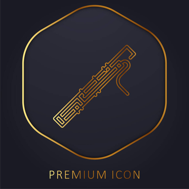Bassoon golden line premium logo or icon - Vector, Image