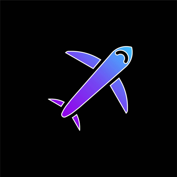Icône vectorielle dégradé bleu avion - Vecteur, image