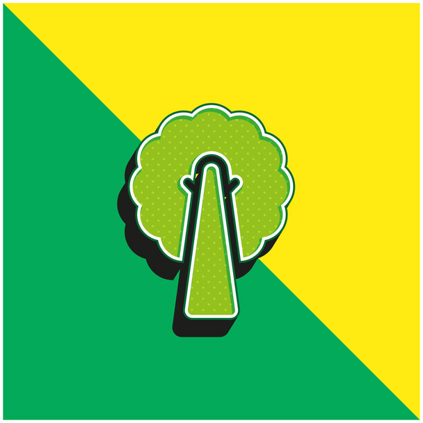 Μαύρο Ash Πράσινο και κίτρινο σύγχρονο 3d διάνυσμα εικονίδιο λογότυπο - Διάνυσμα, εικόνα