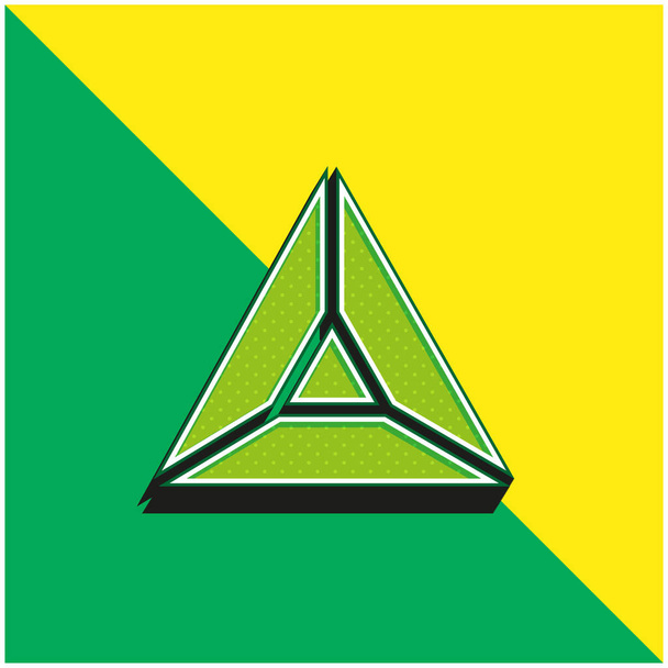 Améthyste Logo vectoriel 3D moderne vert et jaune - Vecteur, image