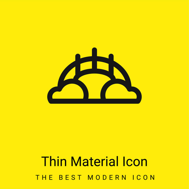 Ícone de material amarelo brilhante mínimo ponte - Vetor, Imagem