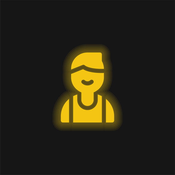少年黄色の輝くネオンアイコン - ベクター画像