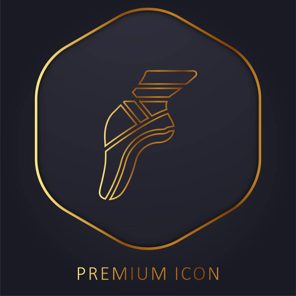 Ballet golden line premium logo or icon - Vector, Image