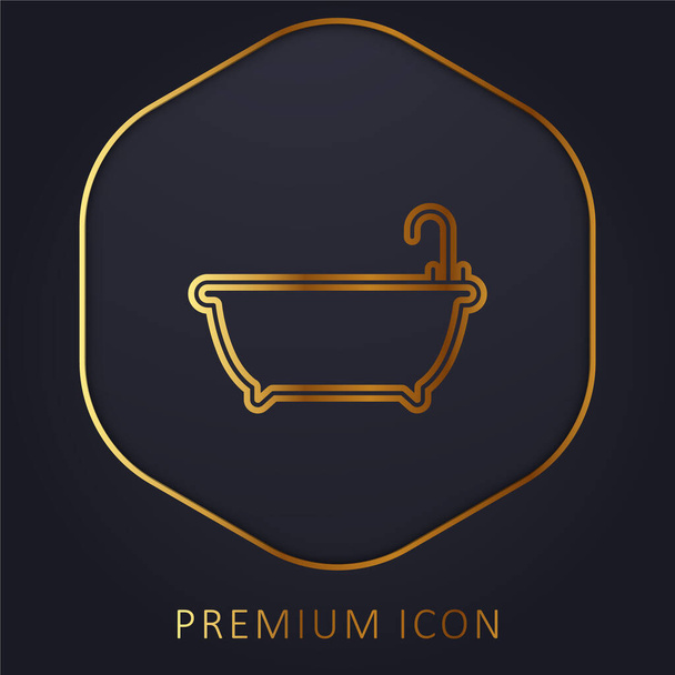 Badkuip gouden lijn premium logo of pictogram - Vector, afbeelding