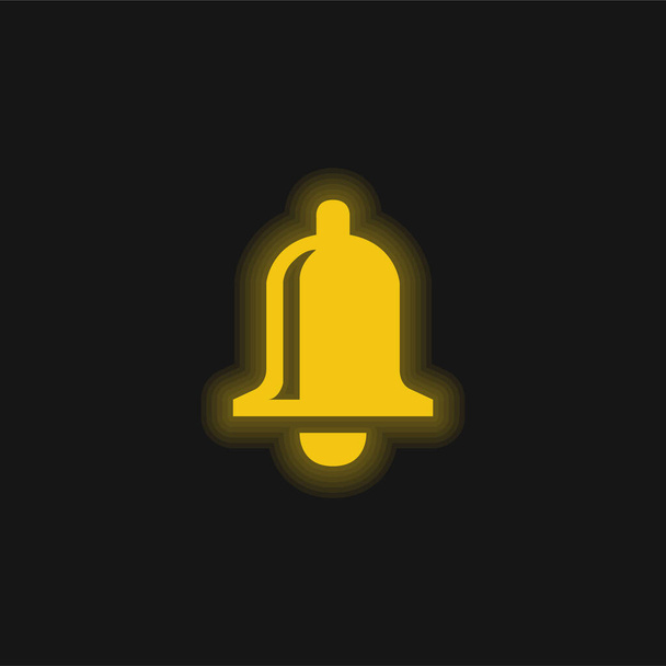 Campana giallo incandescente icona al neon - Vettoriali, immagini
