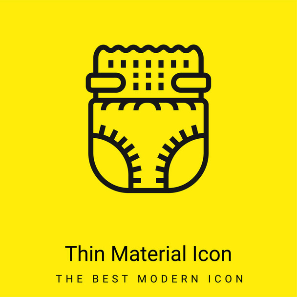 Pañal para bebés icono de material amarillo brillante mínimo - Vector, Imagen