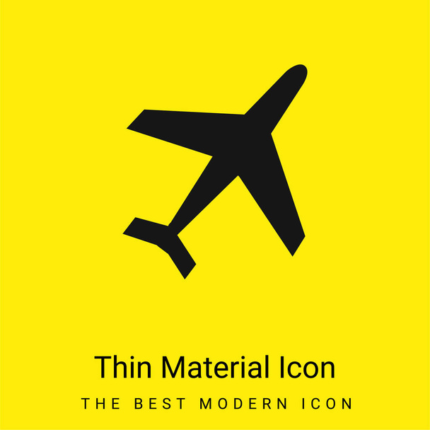 Samolot minimalna jasnożółta ikona materiału - Wektor, obraz