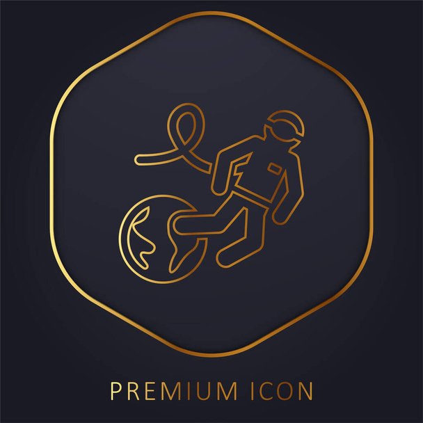 Astronaut goldene Linie Premium-Logo oder Symbol - Vektor, Bild