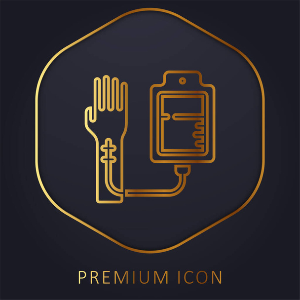 Blutspende Golden Line Premium-Logo oder Symbol - Vektor, Bild