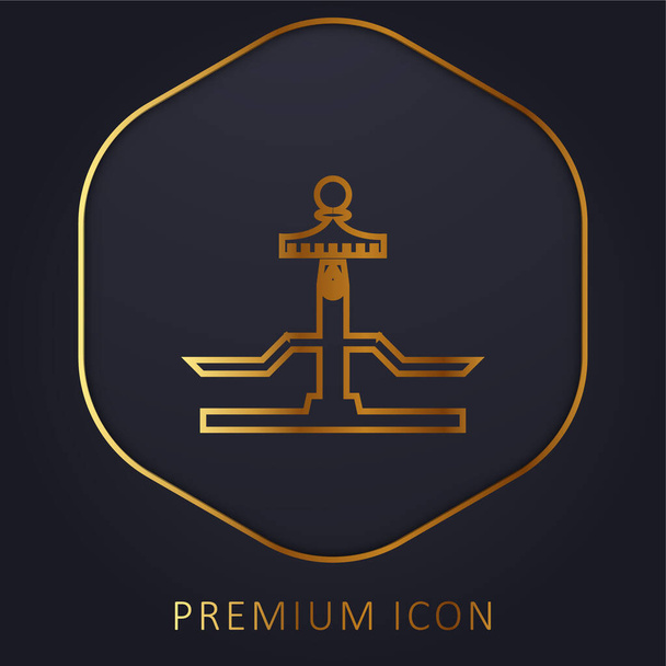 Vyvážení zlaté čáry prémie logo nebo ikona - Vektor, obrázek