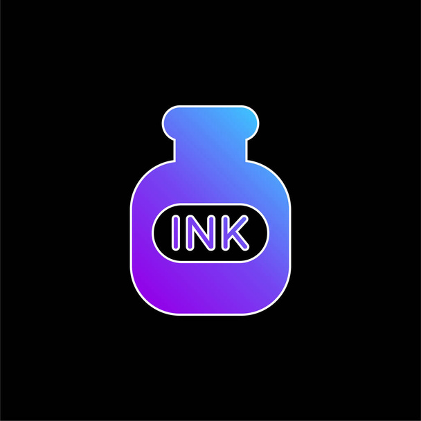 Bottle Of Ink blue gradient vector icon - Vector, Image