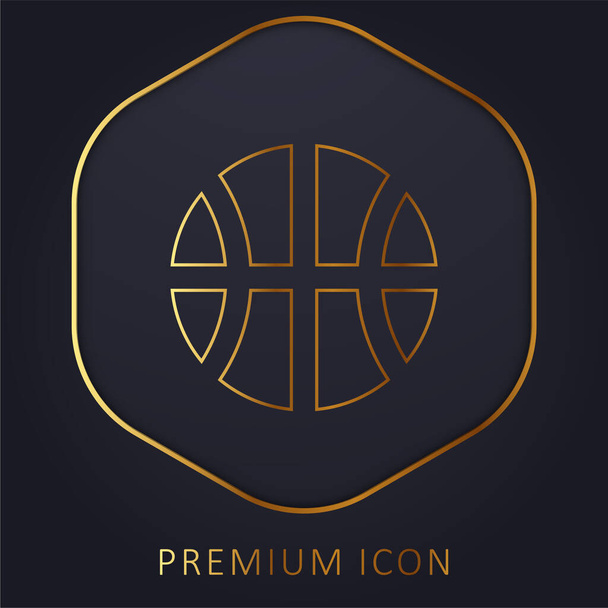 Basketbol altın çizgi premium logosu veya simgesi - Vektör, Görsel