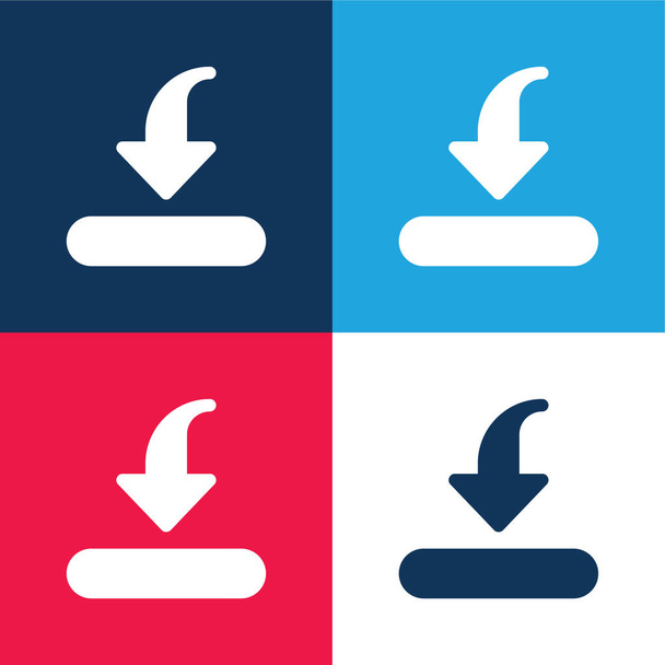 Barra azul y rojo de cuatro colores mínimo icono conjunto - Vector, imagen