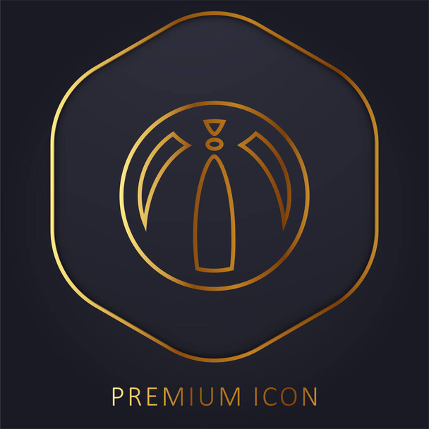 Bola de playa línea dorada logotipo premium o icono - Vector, imagen