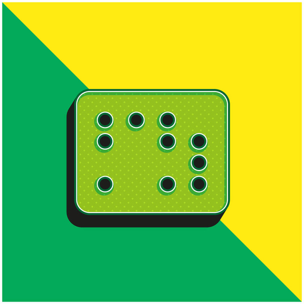 点字グリーンとイエローのモダンな3Dベクトルアイコンロゴ - ベクター画像